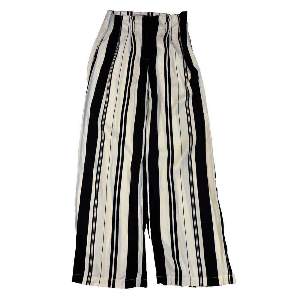 Chelsea 28 Women's 4 Black Striped Wide Leg Flowy Pants BOHO Resort Vacation